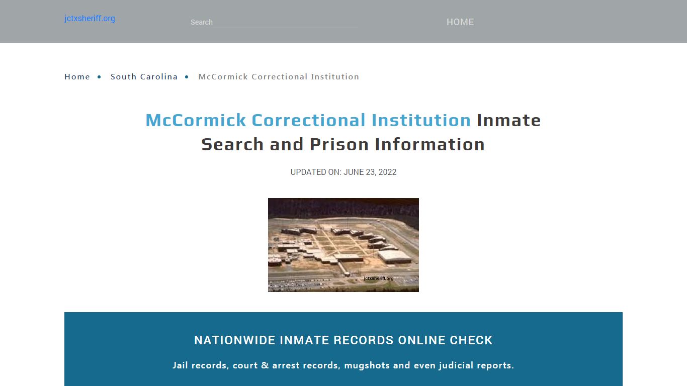 McCormick Correctional Institution Inmate Search, Visitation, Phone no ...